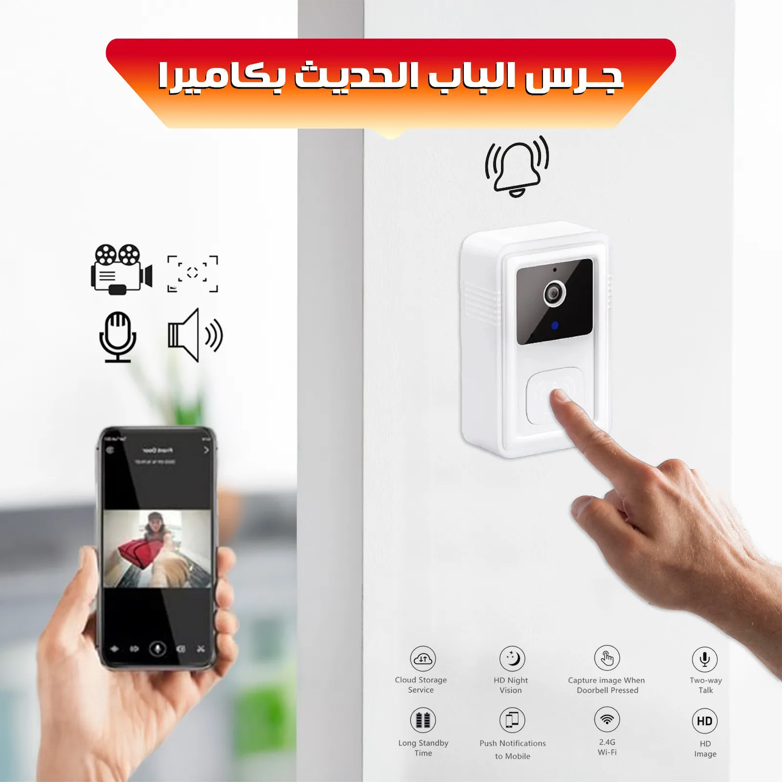 كاميرا HD بزاوية رؤية واسعة