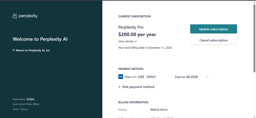 Perplexity Pro – باقة 20 بروموكود