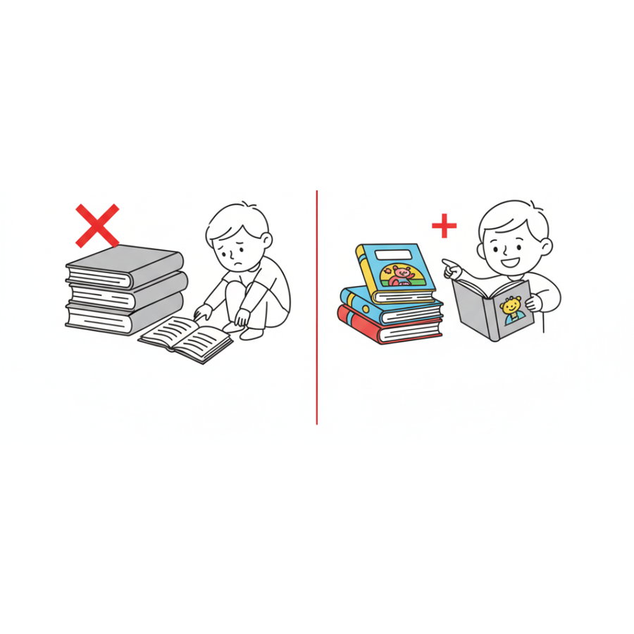 ❌ كتب عادية = الطفل يسيبها بسرعة