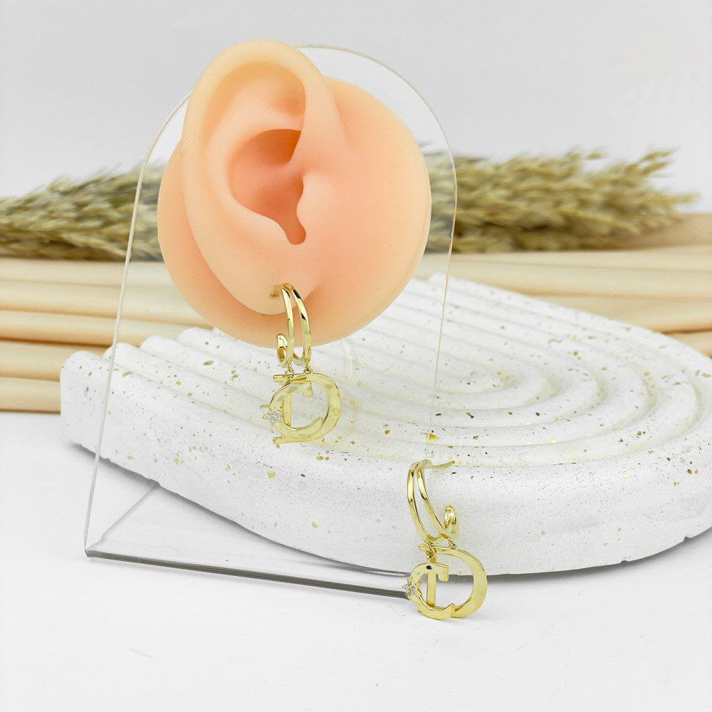 Divina Signature Hoop Earrings – 925 Silver Post