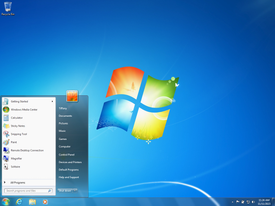 Windows 7 Home Aero Glass Interface