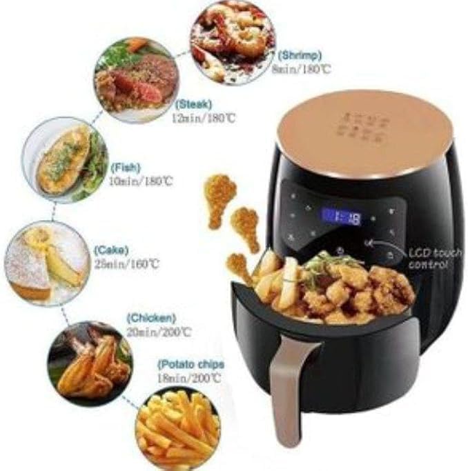 • قلاية هوائية 6 Silver Crest Liter Black  1400 Watt  + مفرمة لحم