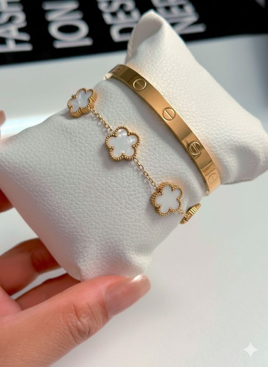 Stainless Steel Cartier Bangle & Rose Bracelet