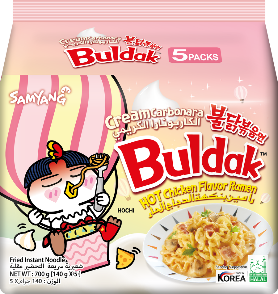 Cream Carbonara Buldak Stir-fried Noodles