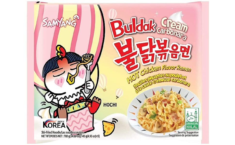 Cream Carbonara Buldak Stir-fried Noodles