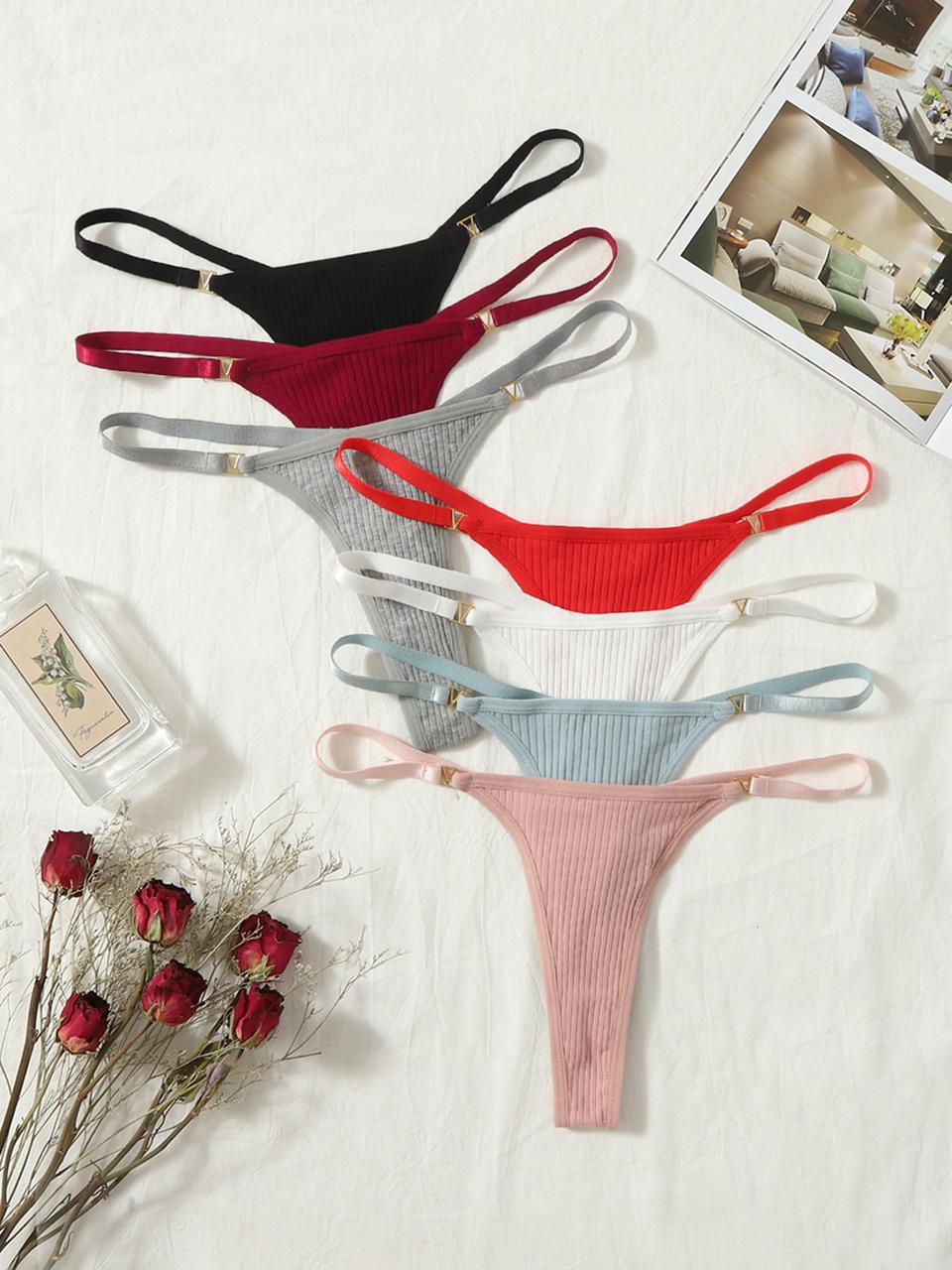أساسيات قطنية مضلعة بجوانب قابلة للتعديل | Ribbed Adjustable Cotton Panty