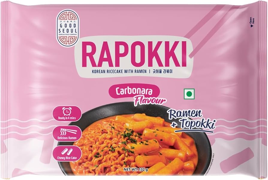 Rapokki - Korean Rice Cake With Ramen - Carbonara - 132g