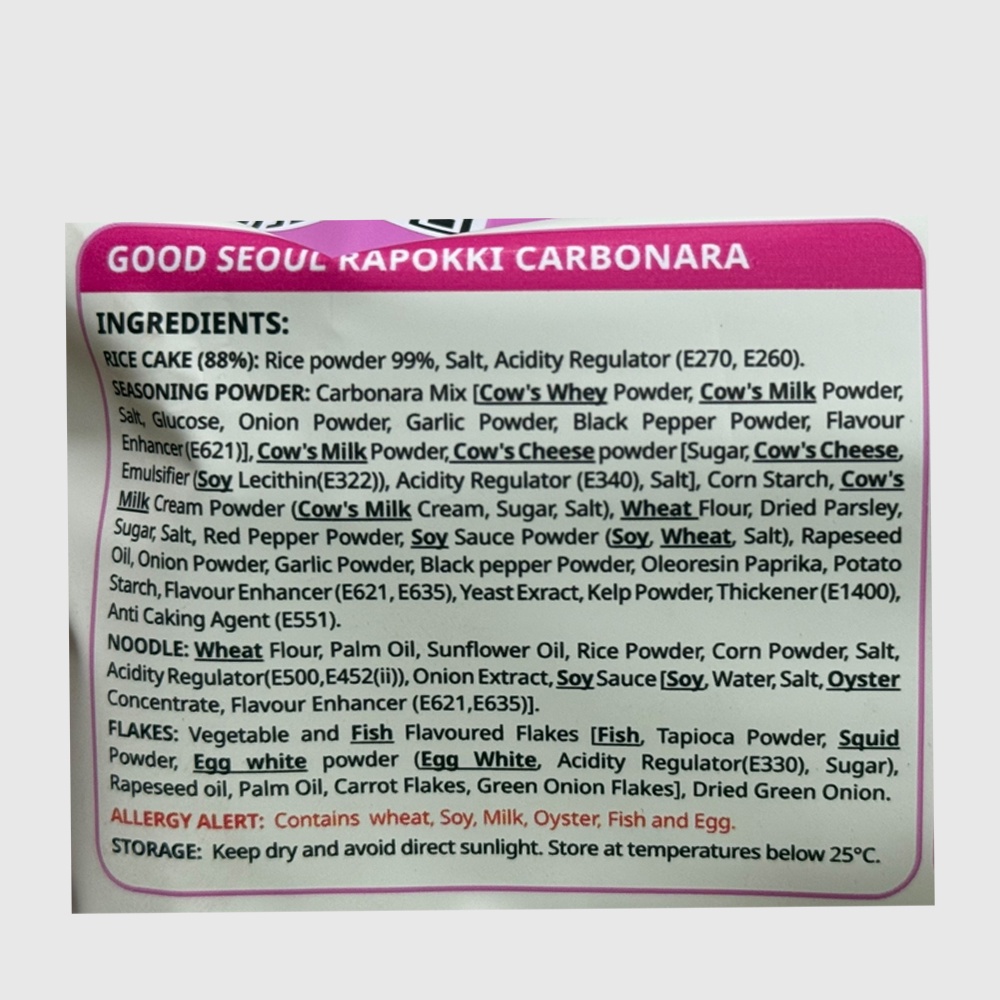Rapokki - Korean Rice Cake With Ramen - Carbonara - 132g