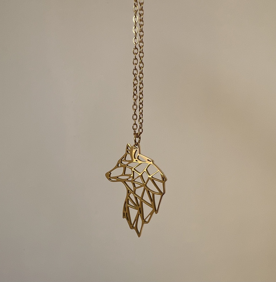 Stainless Steel Hollow Fox Necklace