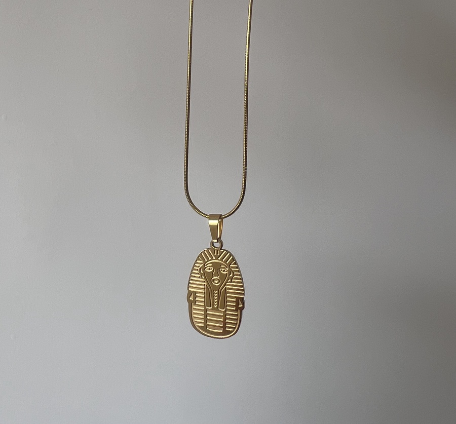 Stainless Steel Necklace in the Shape of Tutankhamun