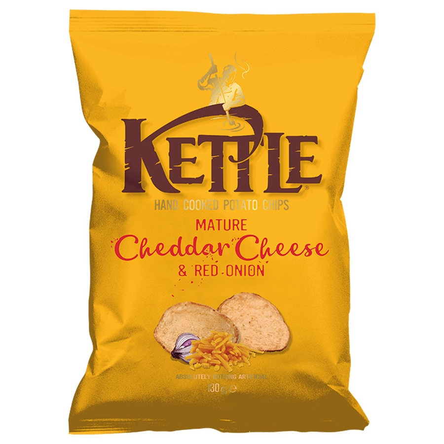 Kettle Mature Cheddar and Red Onion Crisps 130g