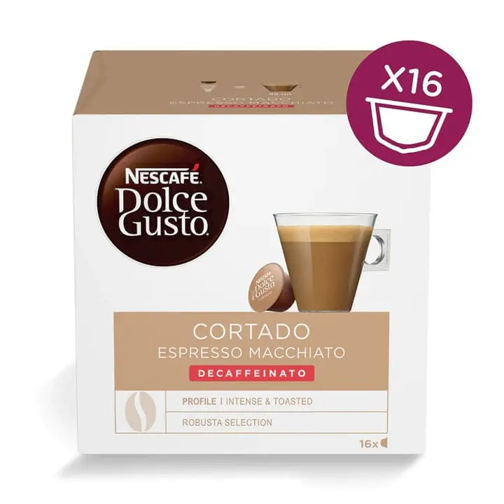 Dolce Gusto Cortado Espresso Macchiato Decaffeinated - 16 Capsules