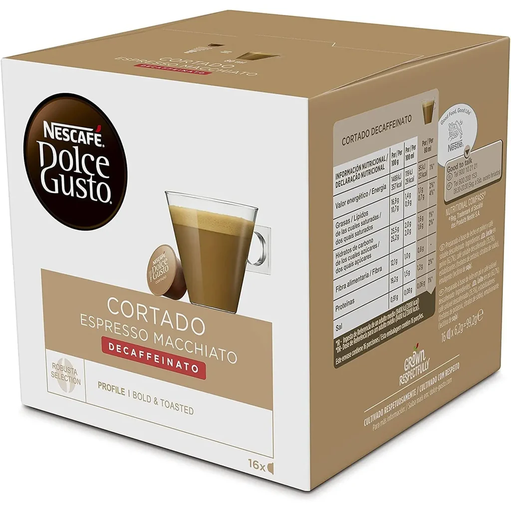 Dolce Gusto Cortado Espresso Macchiato Decaffeinated - 16 Capsules
