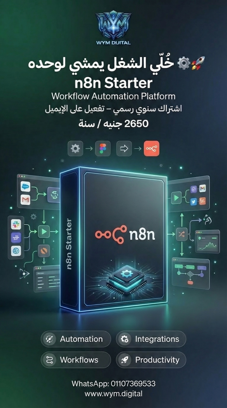 اشتراك سنوي رسمي n8n Starter