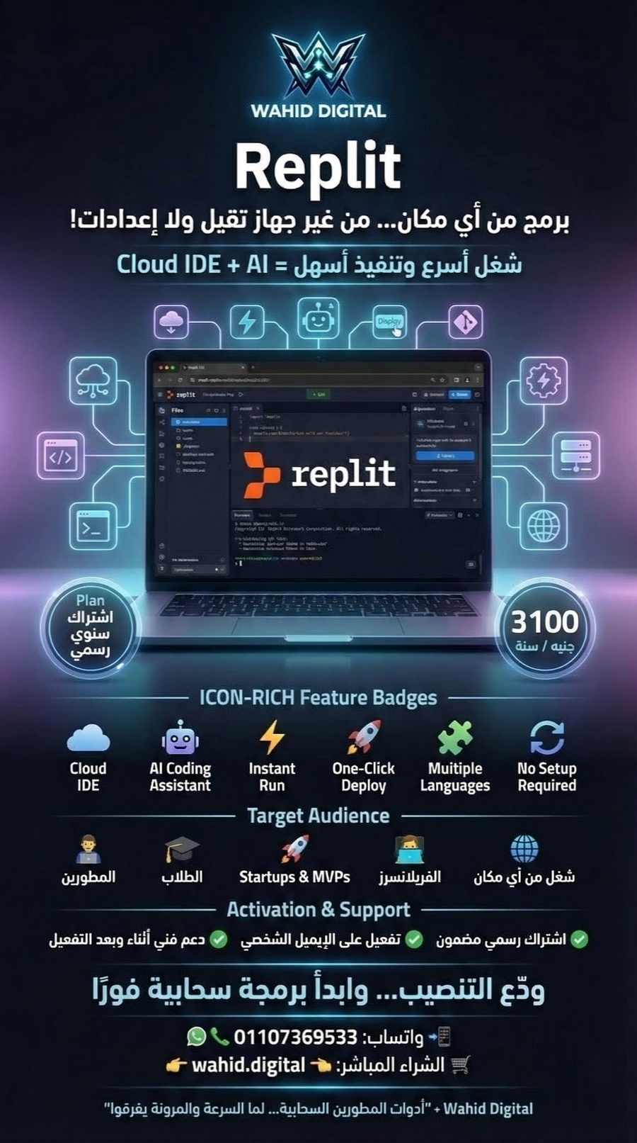 اشتراك Replit Core سنوي