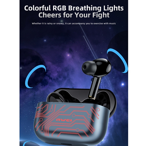 Awei T29 Pro TWS Bluetooth RGB Gaming Wireless Earbuds