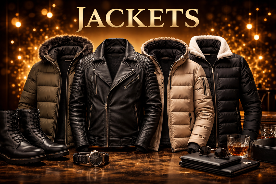 Jackets - جاكت بامب على جلد من AHM