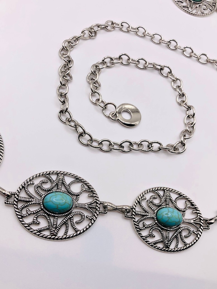 Mandala Turquoise Belt – Intricate Cut-Out Design