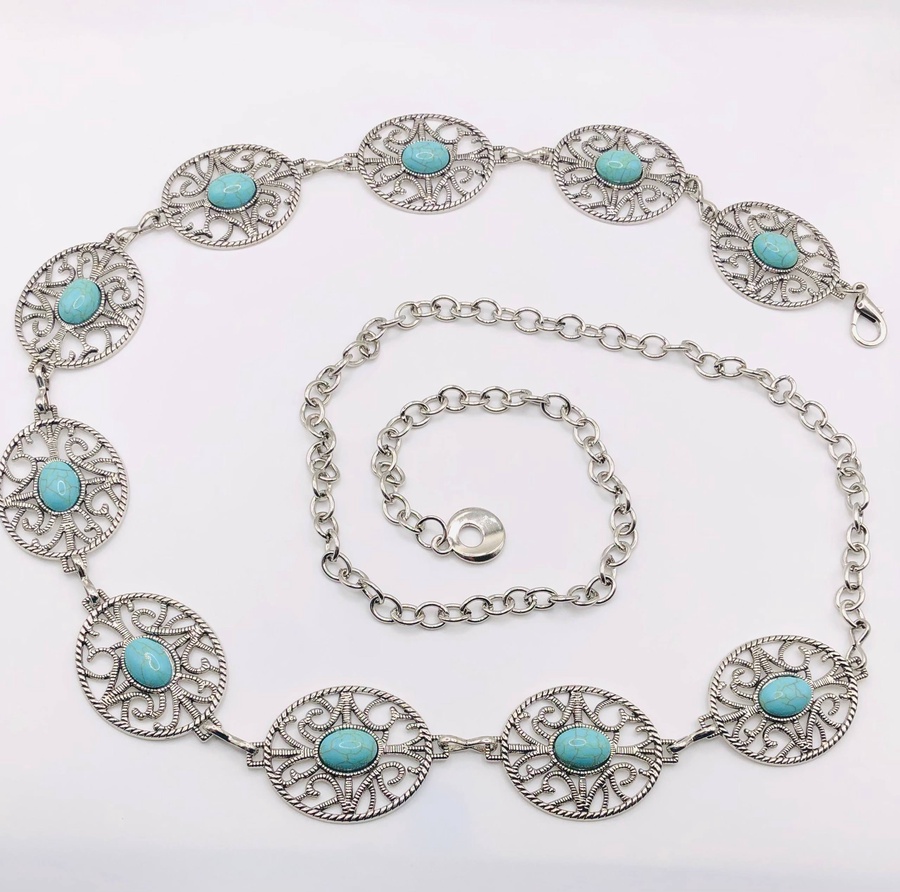 Mandala Turquoise Belt – Intricate Cut-Out Design