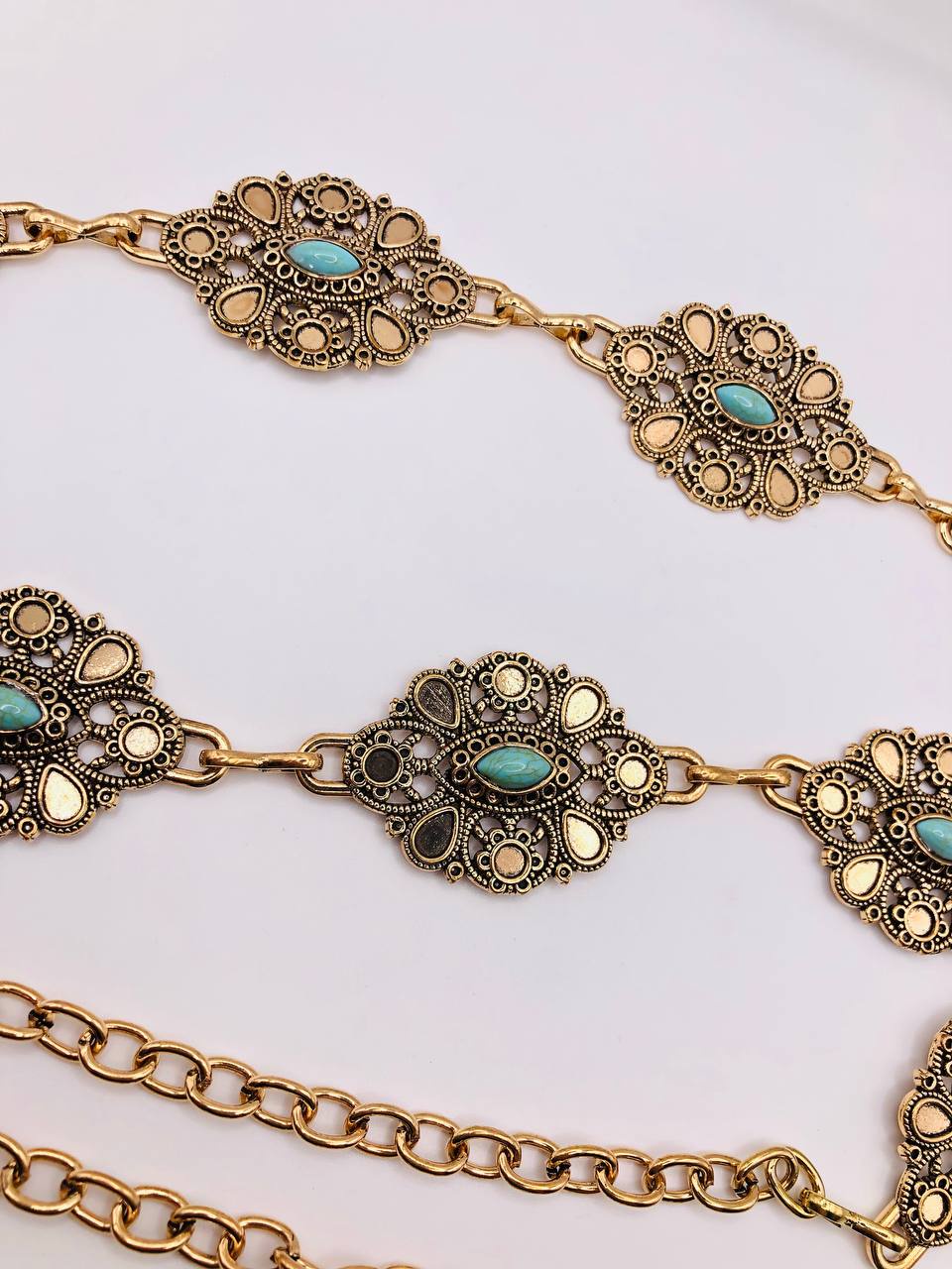 Filigree Garden Belt – Turquoise Floral Design