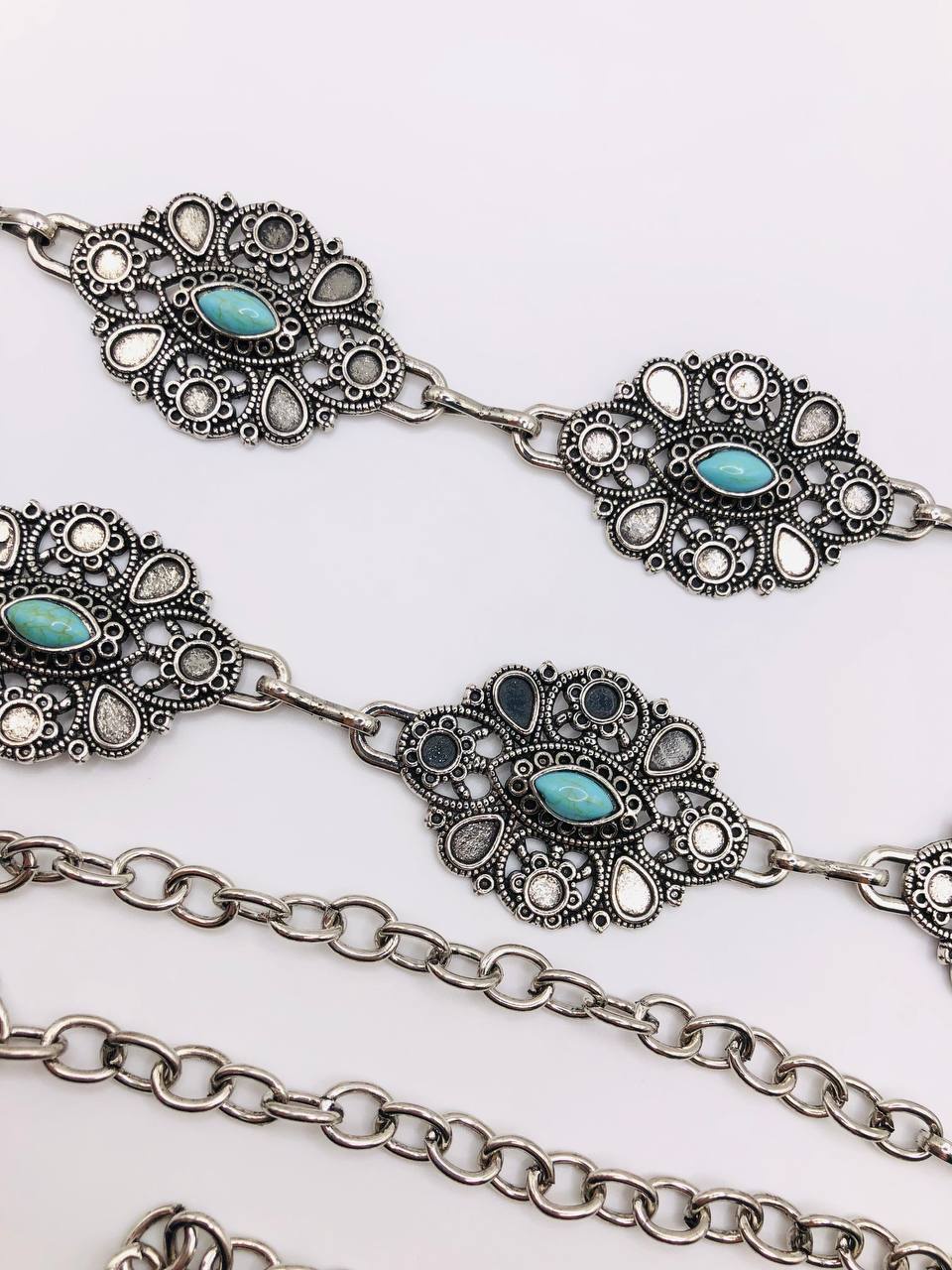 Filigree Garden Belt – Turquoise Floral Design