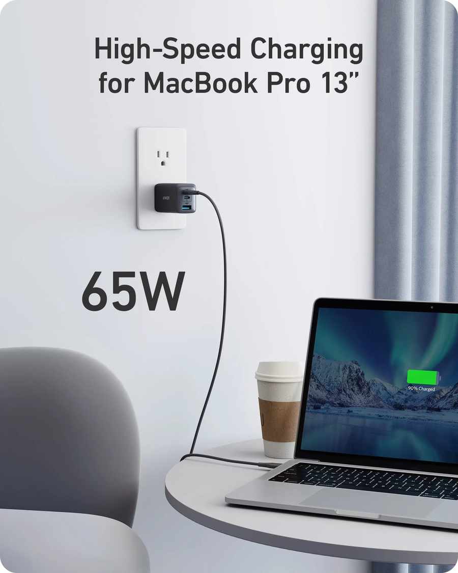 Anker PowerPort III 3-In-1 Wall Charger 65W Black | A2667G12