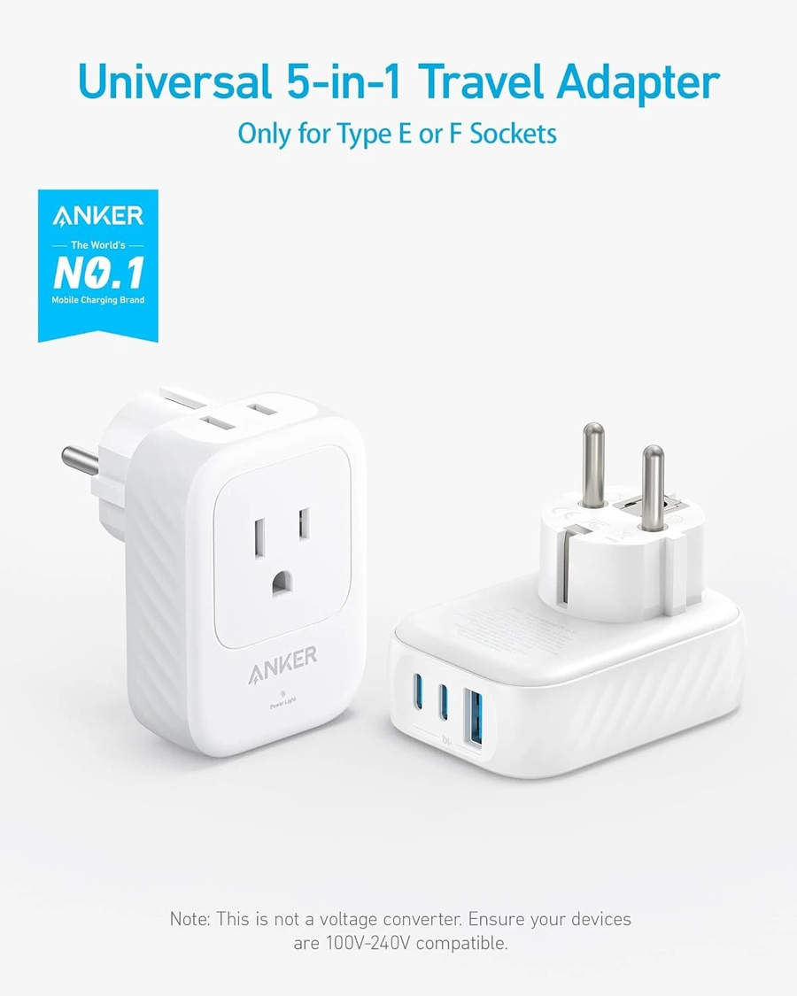 Anker Wall Charger (5-in-1) White | A92A2321