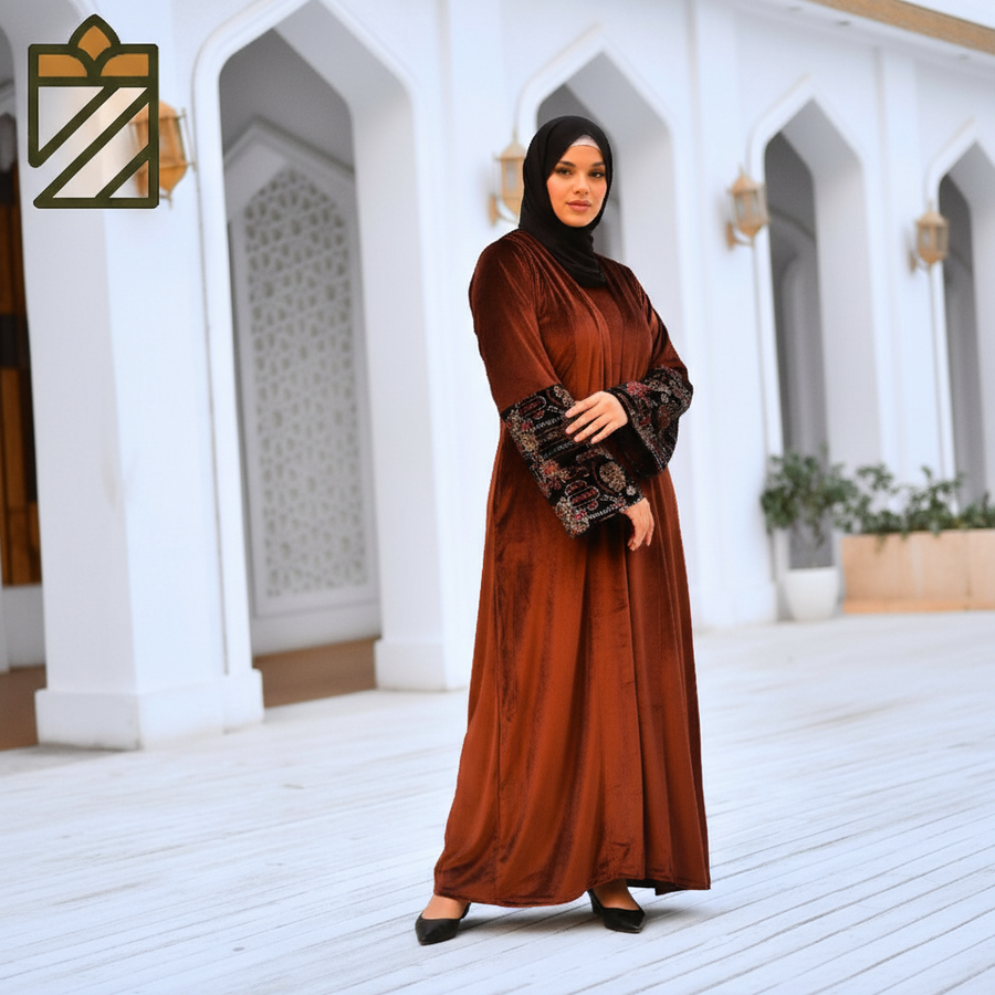 طقم بني قطيفة - تفاصيل