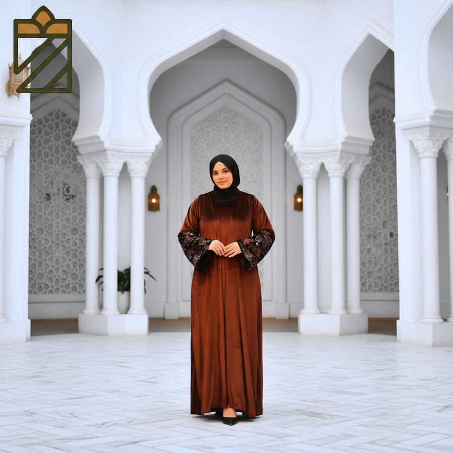 طقم بني قطيفة - زاوية أخرى