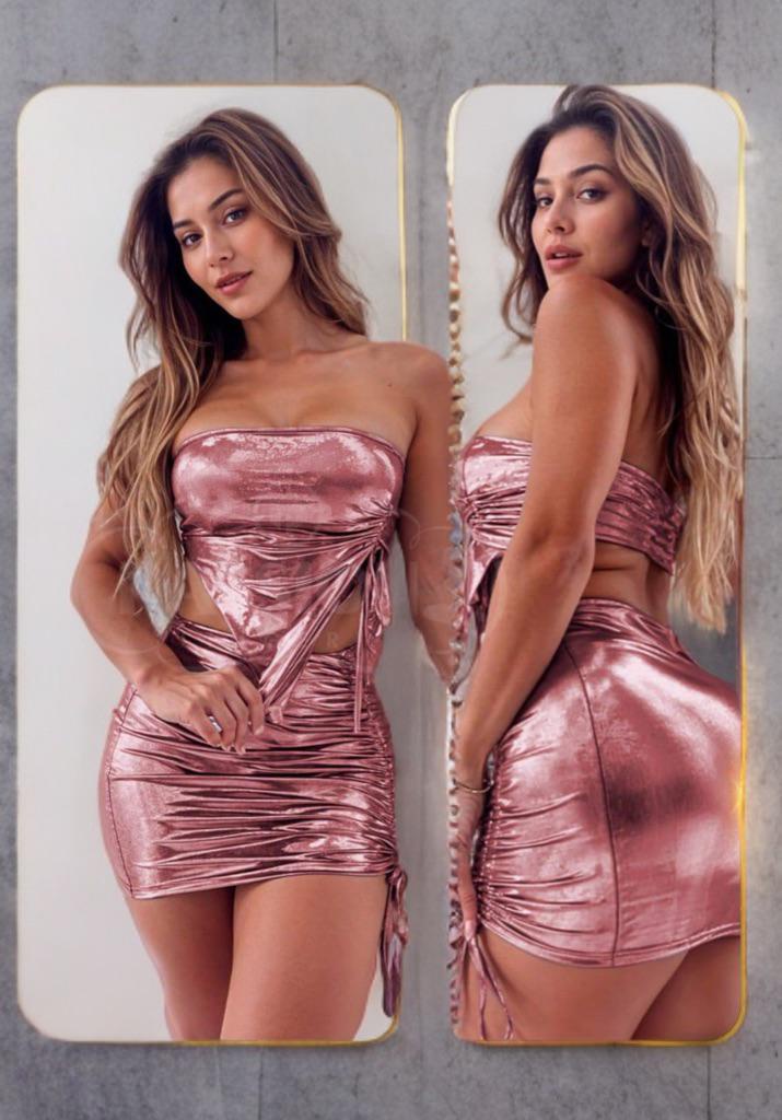 فستان سهرة ميتاليك لامع | Shimmer Metallic Evening Dress