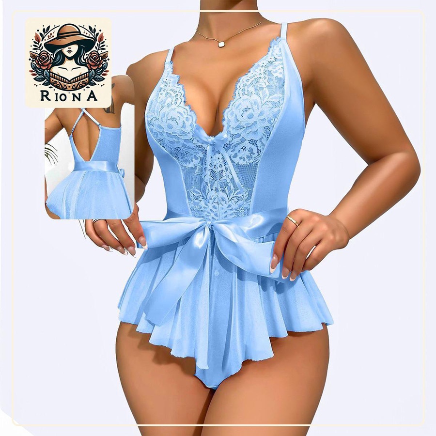 تيدي دانتيل بفيونكة ساتان | Lace Teddy with Satin Bow