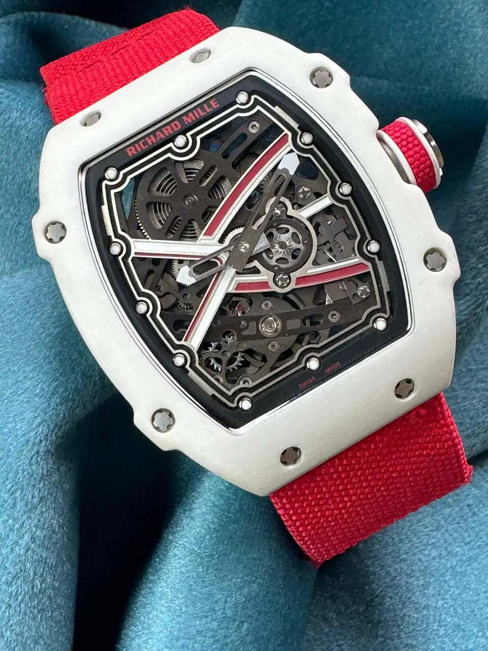  Richard Mille RM67-02 red strap white case ultra slim Swiss Super Master