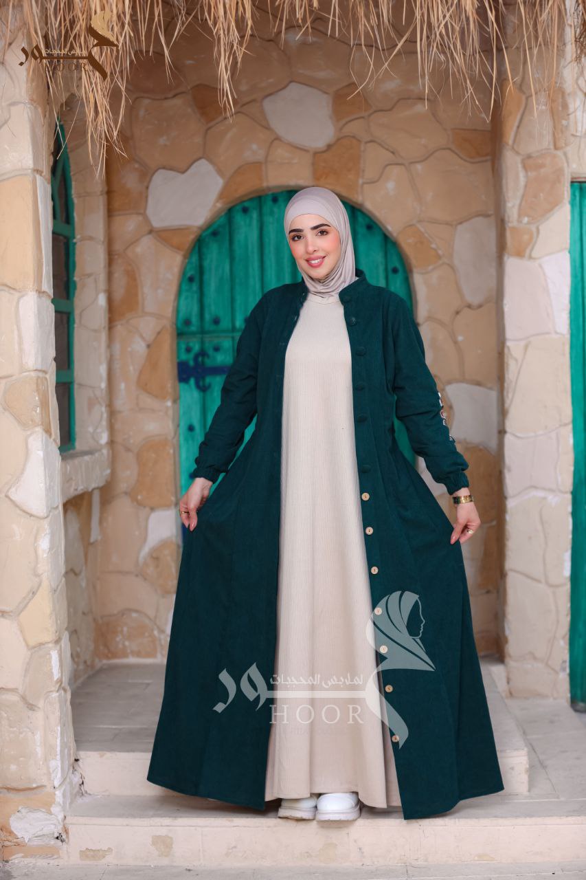 عباية نقاء قطيفة مطرزة – تنفع كارديجان ودريس موديل أنيق بخامة عالية الجودة
