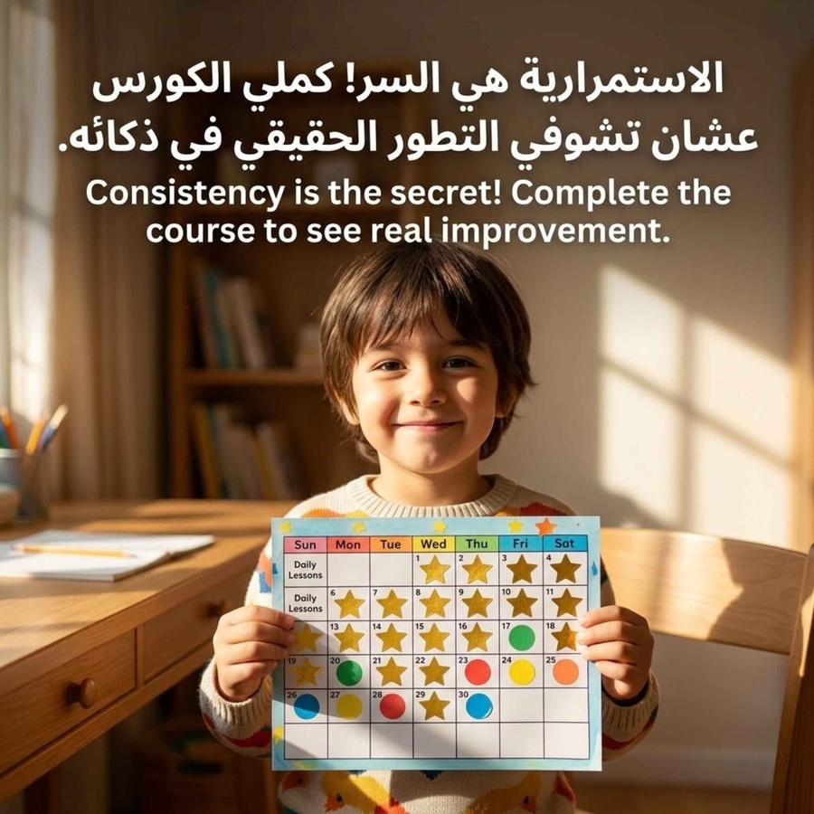 الخطوة الثالثة: كملي الكورس عشان تشوفي التطور الحقيقي في ذكائه