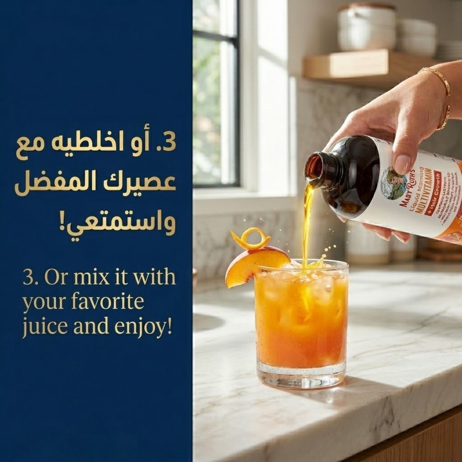 الخطوة الثالثة: أو اخلطيه مع عصيرك المفضل واستمتعي