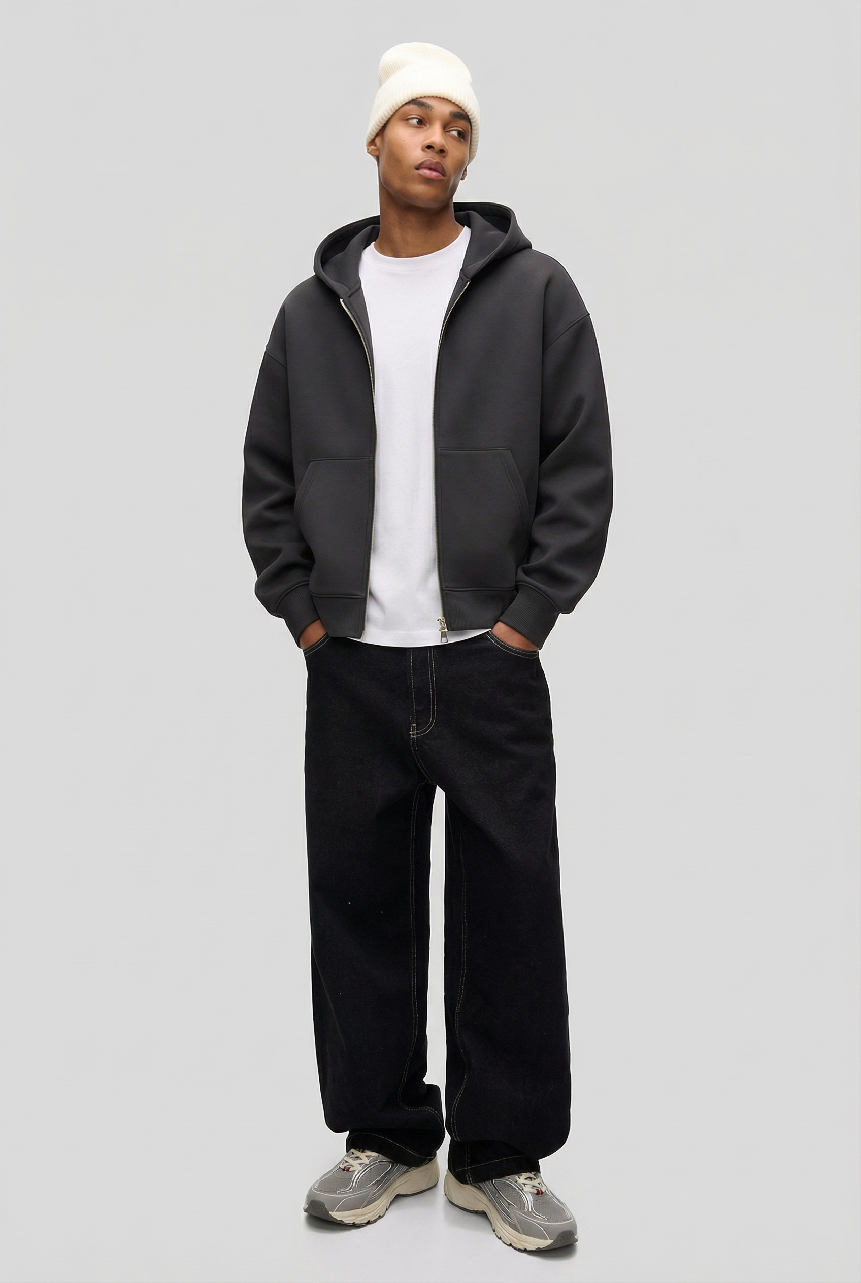 Crop Hoodie "Dark Grey"