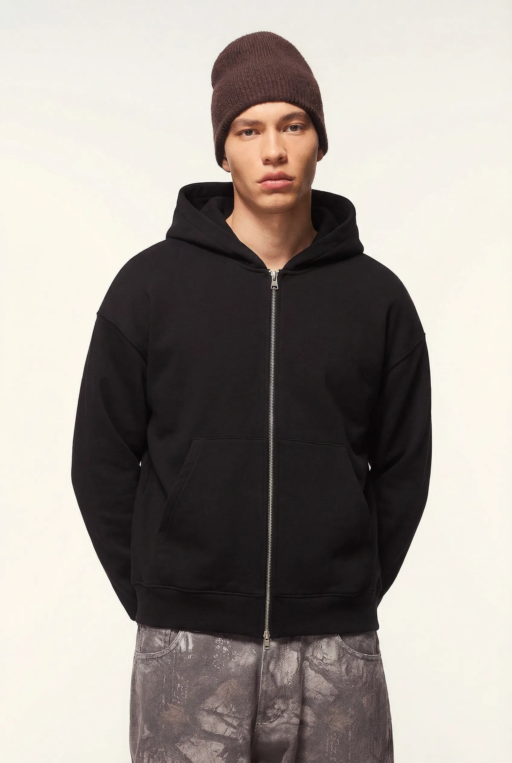 Crop Hoodie "Black"