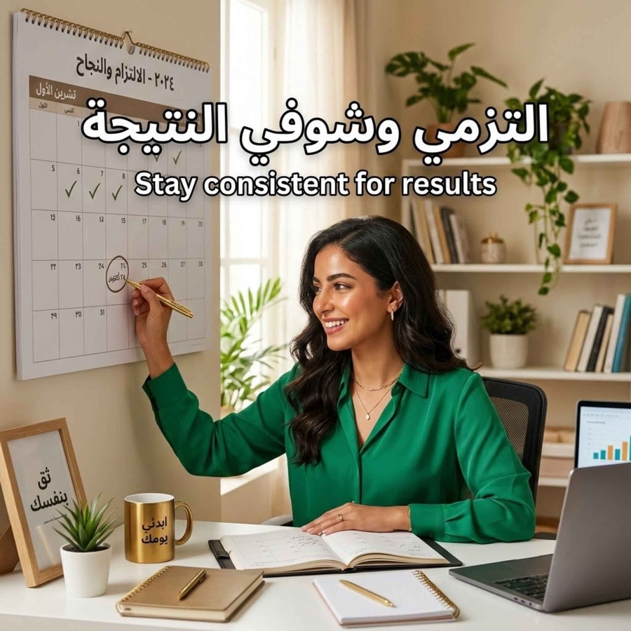 الخطوة الثالثة: التزمي وشوفي النتيجة