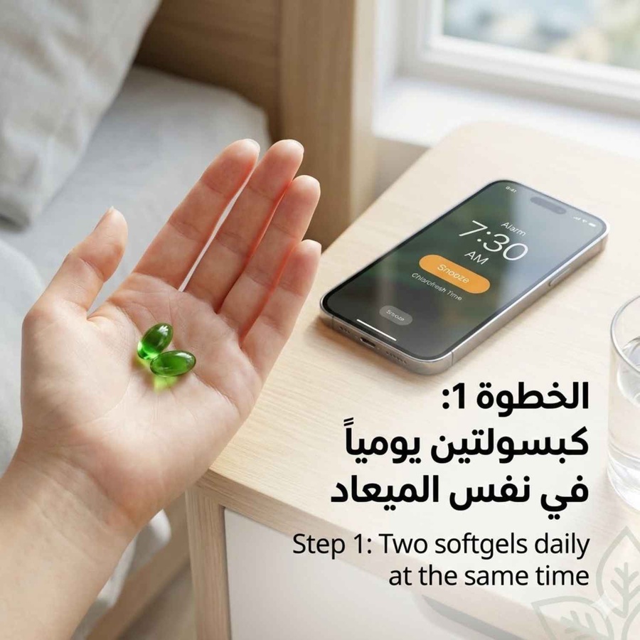 الخطوة الأولى: كبسولتين يوميا في نفس الميعاد
