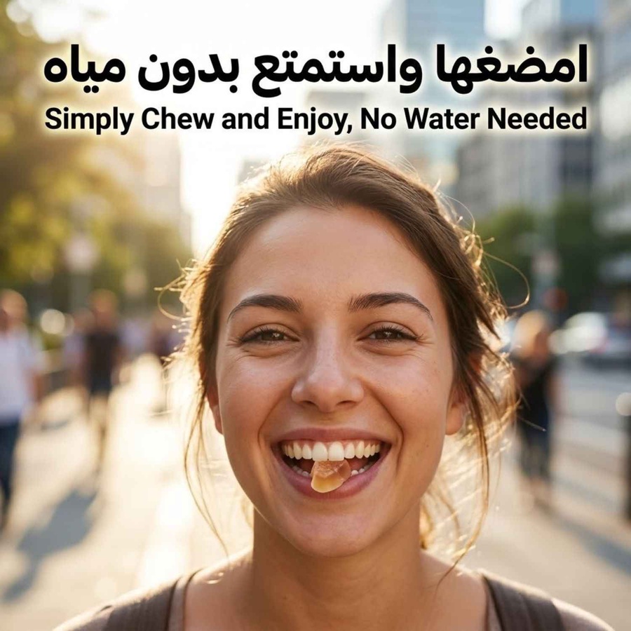 الخطوة الثالثة: امضغها واستمتع بدون مياه