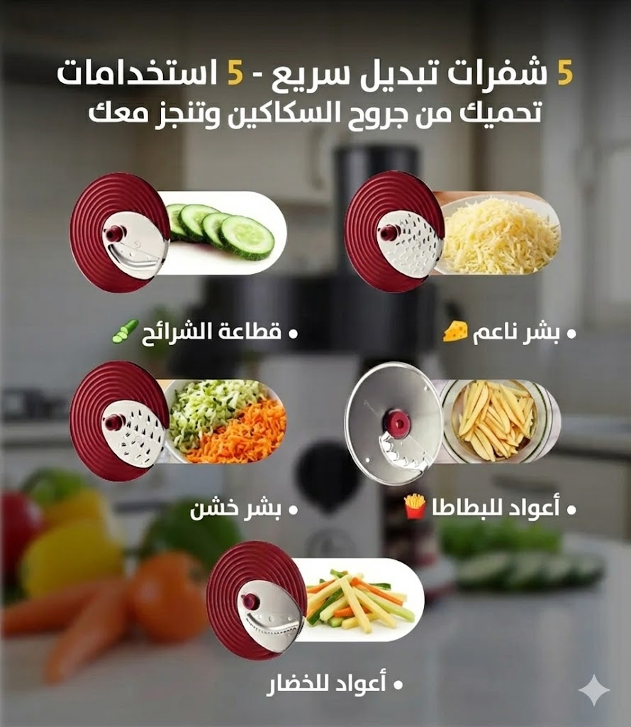 5 شفرات للتقطيع
