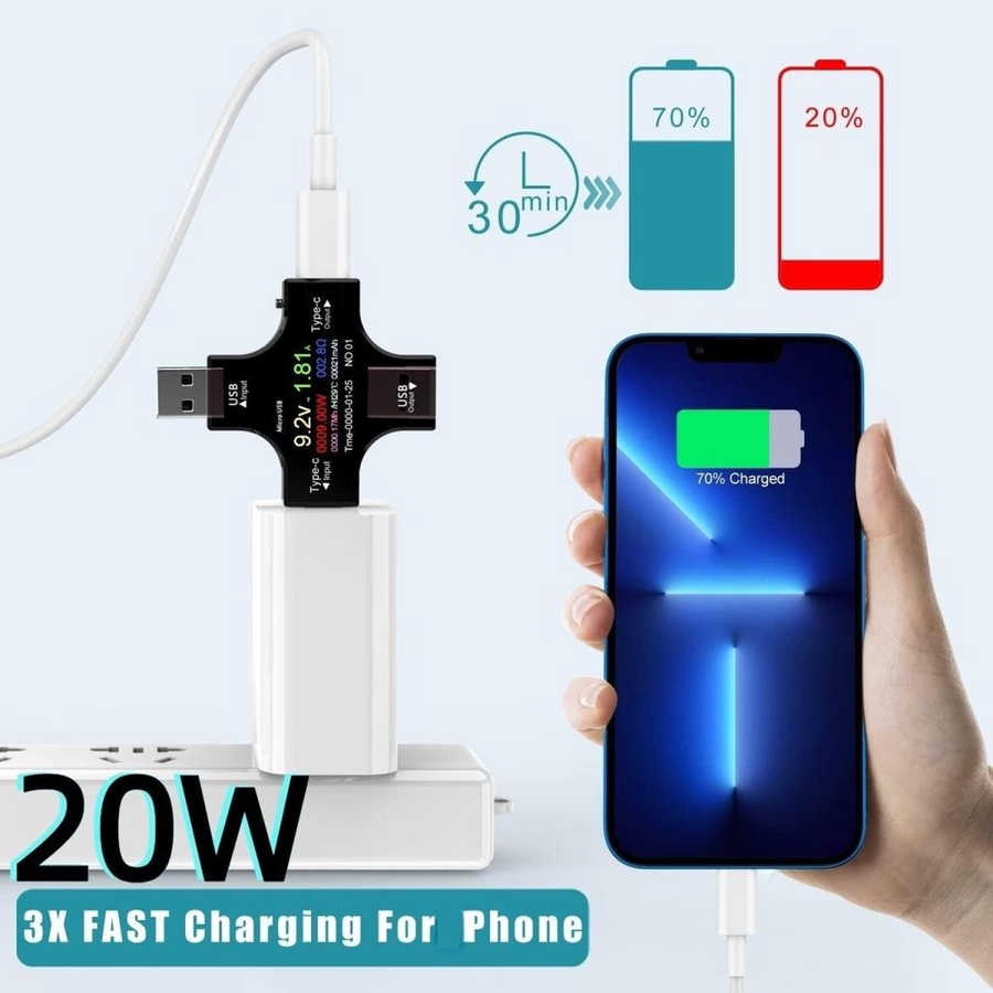 كابل آيفون 14 الأصلي (خلع كرتونة) USB-C إلى Lightning | وصلة الفابريكا لبطارية خالية من العيوب 💎