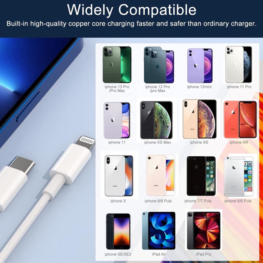 كابل آيفون 14 الأصلي (خلع كرتونة) USB-C إلى Lightning | وصلة الفابريكا لبطارية خالية من العيوب 💎