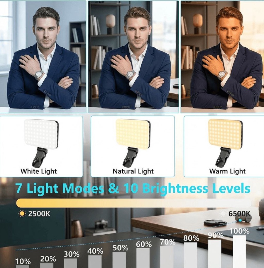 7 أوضاع إضاءة و10 مستويات سطوع