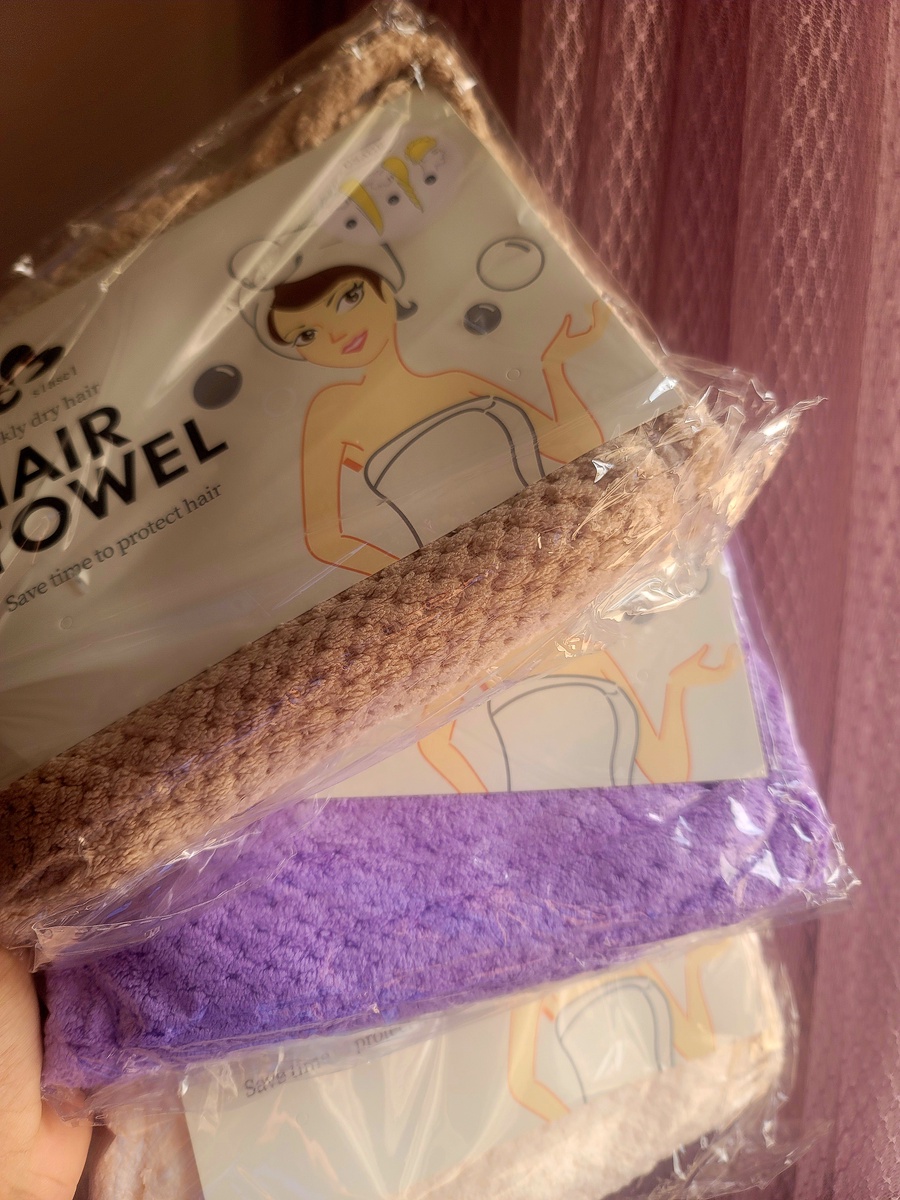 Microfiber Hair Drying Towel Button