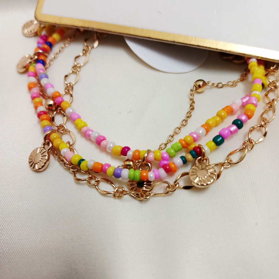 Beeded Colored layers of anklet