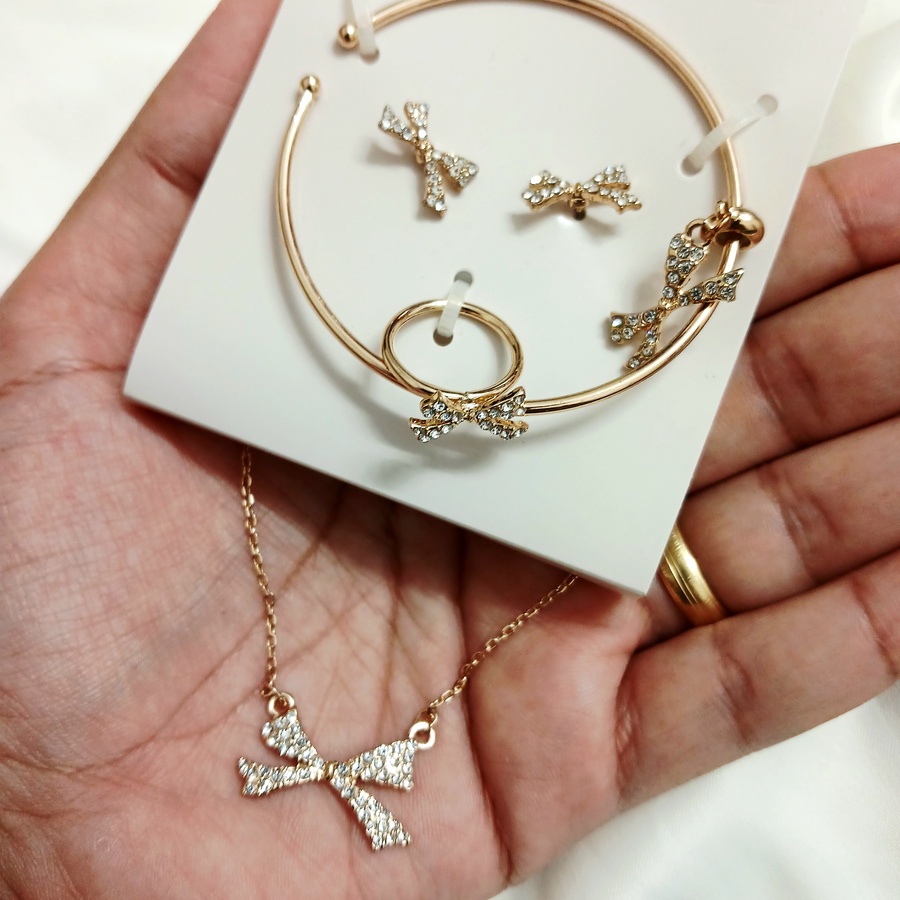 GOLDEN Bow Jewelry Set