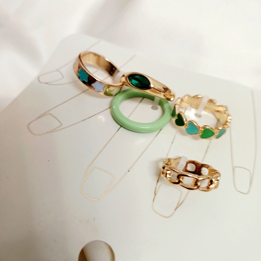 Olive Glow Ring Set