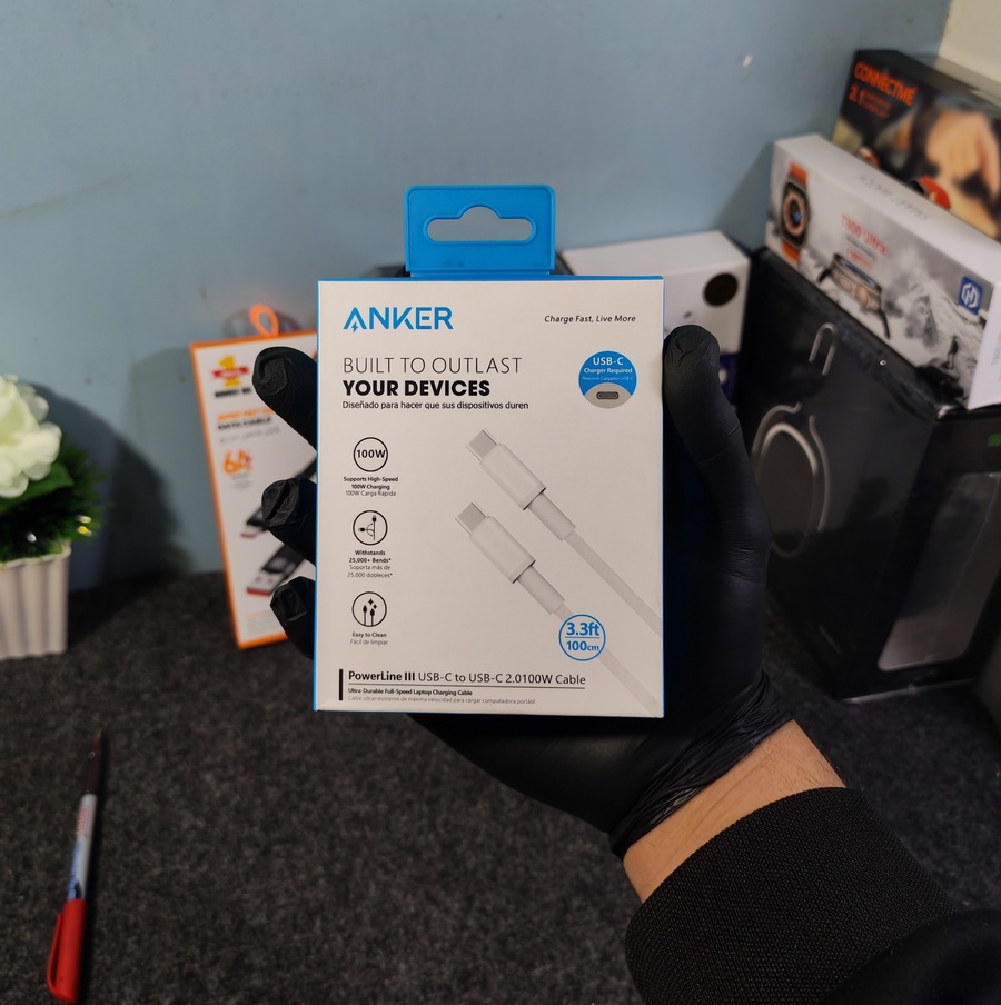 كابل شحن سريع ANKER PowerLine III USB-C to USB-C 100W بطول 1 متر