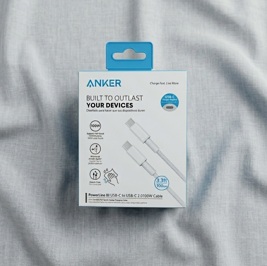 كابل شحن سريع ANKER PowerLine III USB-C to USB-C 100W بطول 1 متر